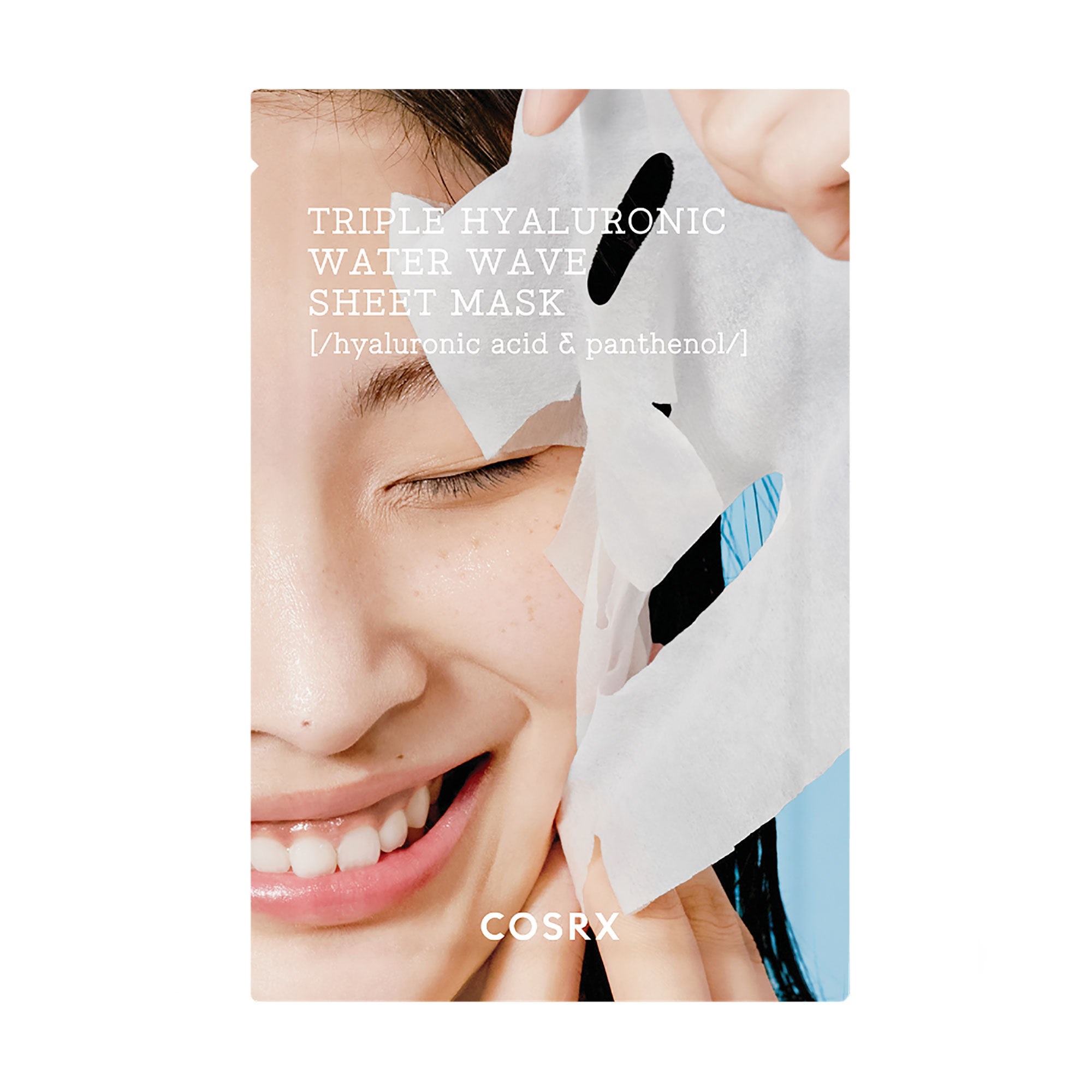 Інтенсивна зволожувальна тканинна маска для обличчя COSRX Hydrium Triple Hyaluronic Water Wave Sheet Mask з екстрактом центели азійської, 20 мл